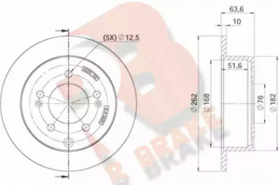 R BRAKE 78rbd25169 -  Тормозной диск